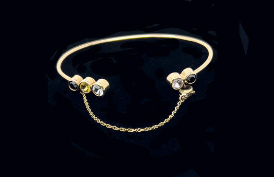 Solid 10k Gold 5 Times the Charm Elizabeth Bangle Bracelet