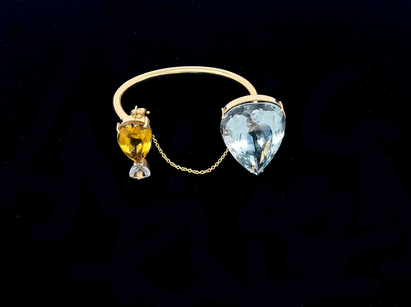Manifesting Love - Topaz and Solid Yellow Gold Cuff