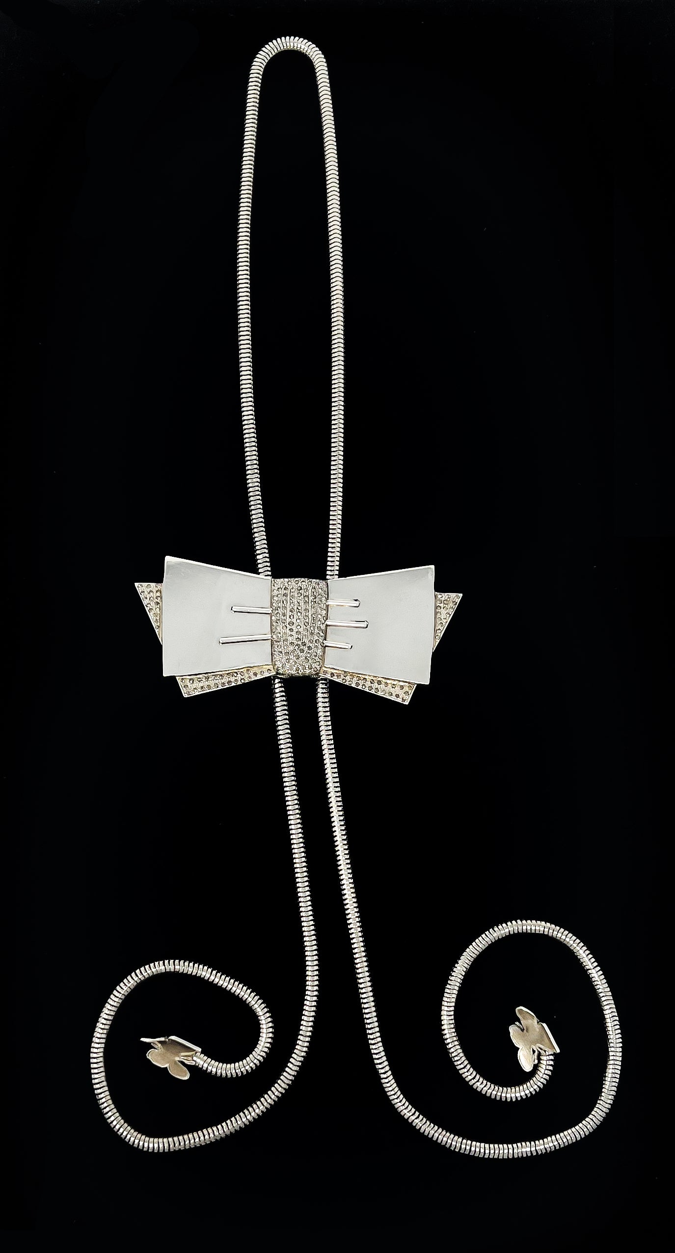 Pavé Diamond Bow Bolo Tie Necklace