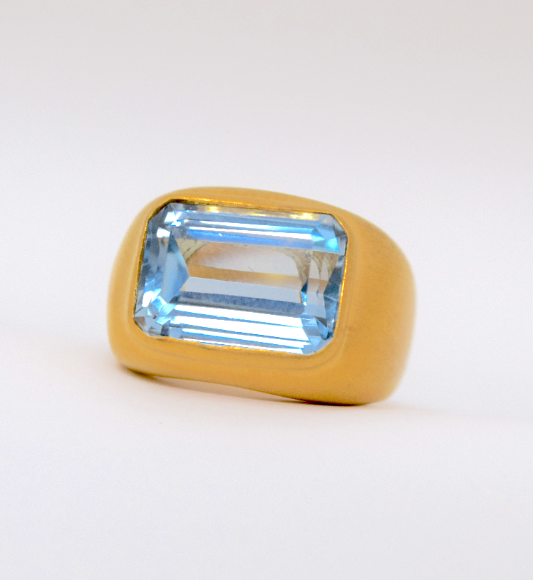 Princess Annabelle Rings in heavy 2.5 Micron 18k Gold Plating and with Satin Finish