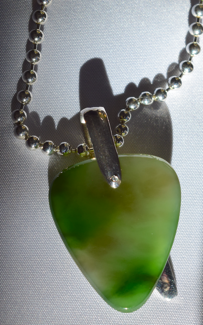 Hand Cut Green Jade Guitar Pick