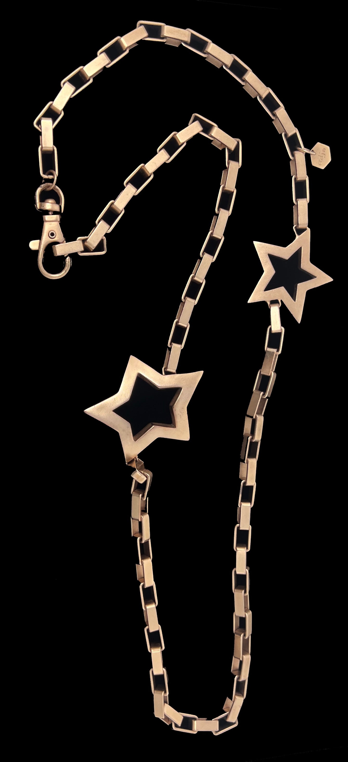 Solid Sterling Silver with Brushed Rose Gold Star Necklace