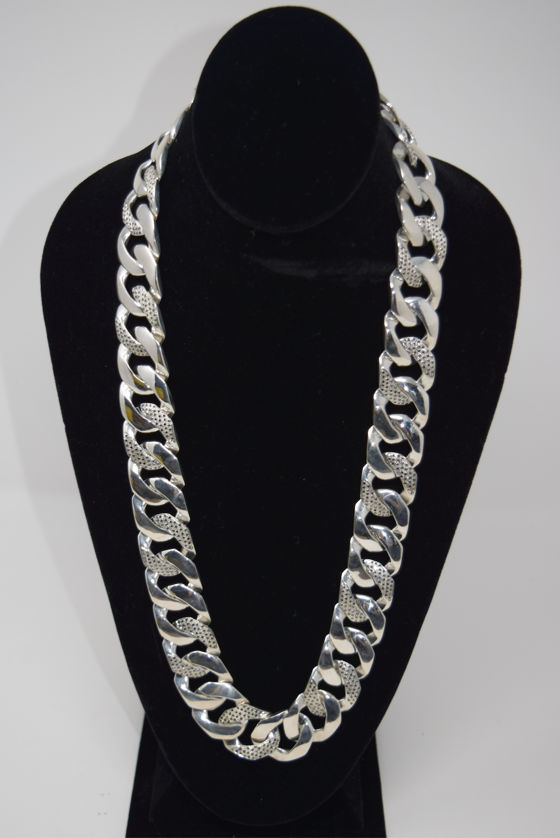 Long Wrap Around Cuban Link Chain with Black Diamond Pavé
