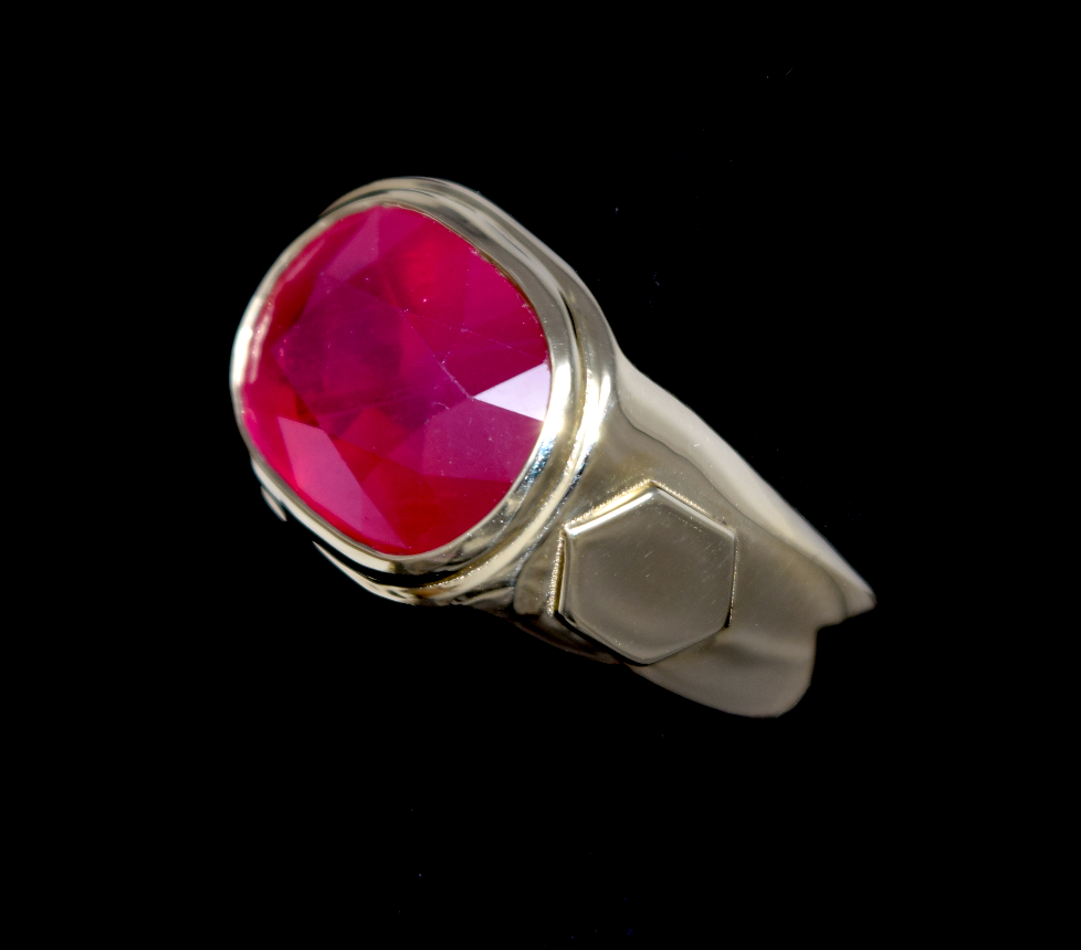 Solid 10k Gold and Oval Ruby Princess Annabelle Ring