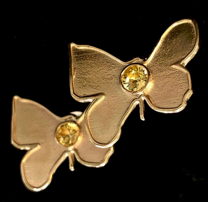 Make My Heart Flutter — Solid 10k Gold and Beautiful Sparkling Yellow Sapphires