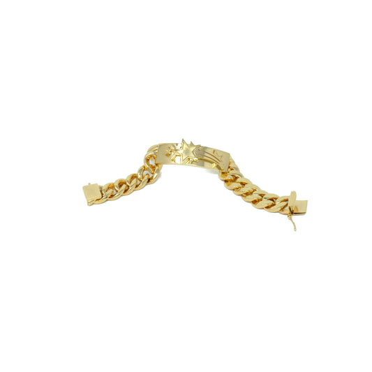 3 Dimensional Starburst in Solid Heavy Multilayers of 18k Gold 2.5 Micron Plate - ID Bracelet