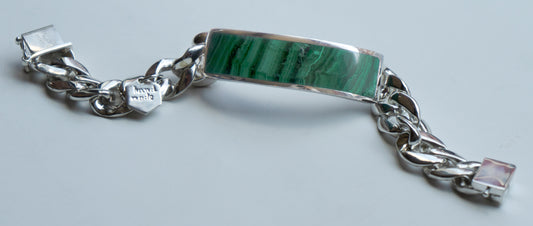 Regulating Green Malachite with Custom Light Link ID Bracelet