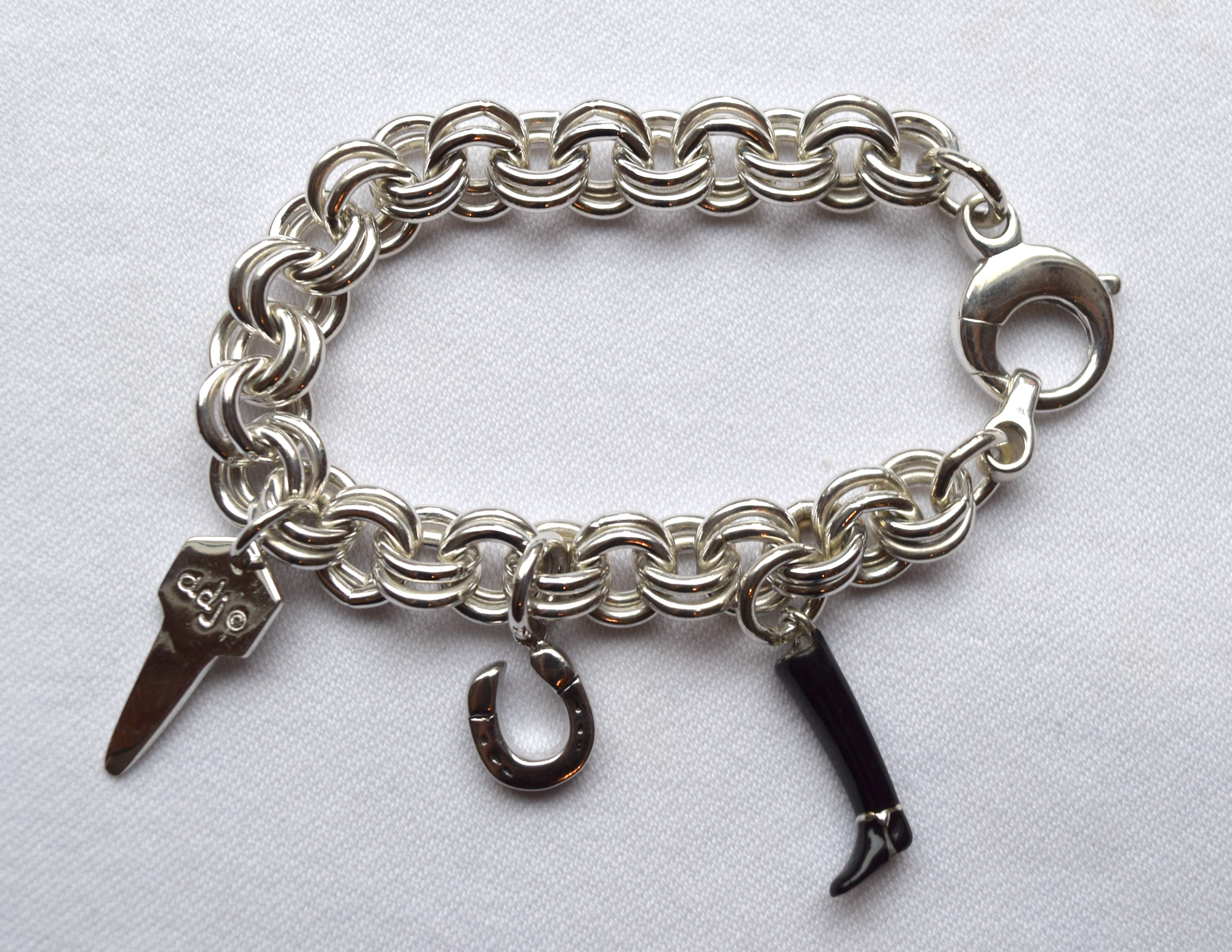 Silver Large Chain Charm Bracelet | Coreen Cordova