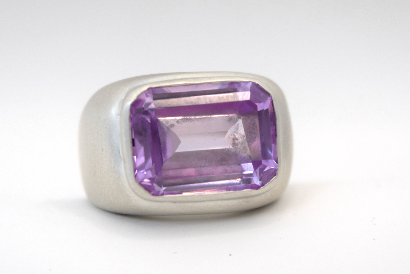 The Princess Annabelle Ring in Amethyst and Solid Sterling Silver with Satin Finish